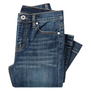 Jean évasé droit personnalisé pour femmes, taille haute, pantalon en denim à jambes minces et larges, perforé et délavé - Product Image 5