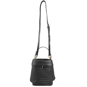 Designer Fashion Brand <b>Hand</b> Woven Black Summer Bucket Bag PU Leather Women's Handbag - Product Image 2