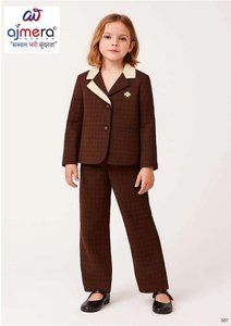 Ajmera Girls Formal <b>Wool</b> Blend Suit Set Elegant Long Sleeve Jacket And <b>Pants</b> Stylish Party Occasion Wear Outfit - Product Image 2
