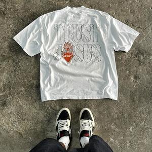 Fabricante de camisetas impresas personalizadas, OEM y proveedor de ropa de marca privada, venta al por mayor a granel, ajuste extragrande de poliéster/algodón - Product Image 2