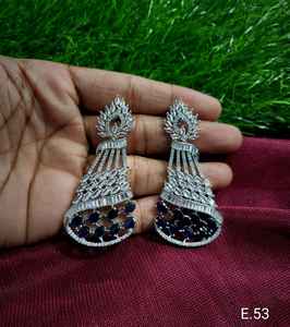 TRADITIONAL and FASHIONABLE AMERICAN DIAMOND CLASSIC STYLE <b>EARRINGS</b> and SLIVER PLATED for BIRTHDAY & CHRISTMAS GIFTS <b>EARRINGS</b> - Product Image 2