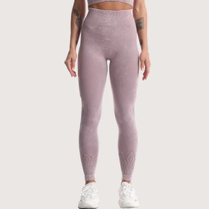 Mallas de yoga sin costuras de cintura alta elástica para mujer OEM, ropa activa para gimnasio, Fitness, ropa ajustada de diseñador para mujer - Product Image 4
