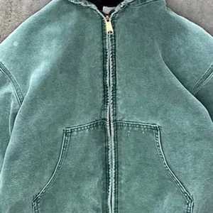 ชุดสตรีทแวร์แบบมีซิปเสื้อฮู้ดผ้าฟลีซว่างเปล่าเสื้อมีฮู้ดแบบวินเทจสองชั้นซักกันแดดซีด3D ปักลายฤดูใบไม้ร่วง - Product Image 3