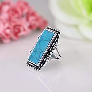 925 argent Sterling Boho Style bague à la main Turquoise pierres précieuses bijoux classiques pour les femmes cadeau de mariage accessoire de fête pour les femmes - Product Image 2