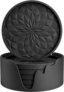 Sous-verres carrés personnalisés en cuir PU, gravure laser classique, vente en gros, céramique vierge pour sublimation pour votre maison classique - Product Image 6