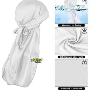 Hip-hop Long Tail High Quality Bandana <b>Velvet</b> Velours Premium Shiny Fashion Custom <b>Velvet</b> <b>Durag</b> - Product Image 3