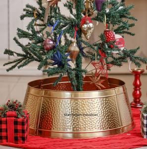 Ornement de Noël en métal doré au design moderne, finition martelée, écologique, taille personnalisable, forme de style américain, décoration d'intérieur - Product Image 2