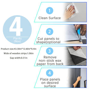 Autocollants muraux en <span class=keywords><strong>placage</strong></span> de <span class=keywords><strong>bois</strong></span> géométrique auto-adhésifs Kasaro Modern, panneaux acoustiques 3D en polyester - Product Image 2