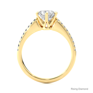 แหวนเพชร CVD สำหรับผู้หญิงของขวัญงานหมั้นและงานครบรอบปี1.3 CT ทรงกลมสำหรับผู้หญิง - Product Image 2