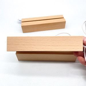 Gran oferta, lámpara rectangular, pedestal, soporte de cristal, Base de luz de madera Led para acrílico en Stock, cerveza entera - Product Image 2