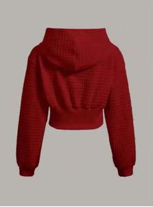 Logo personnalisé Streetwear femmes sweat pull Gym sweats à capuche femmes sweat à capuche court dames décontracté acide lavage haut court sweats à capuche - Product Image 5