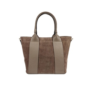 Bolso de mano suave en gamuza auténtica y cuero de dolar - Hecho en Italia - Art. 24030SD - Product Image 1