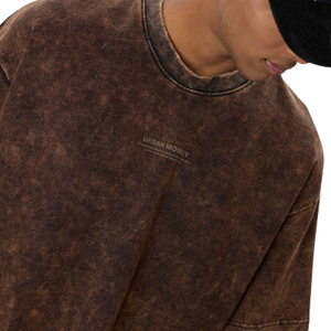 T-shirts pour hommes en coton 100% lavé, coupe ample, couleur marron café, style vintage, streetwear décontracté, doux, respirant, pour un usage quotidien urbain - Product Image 6