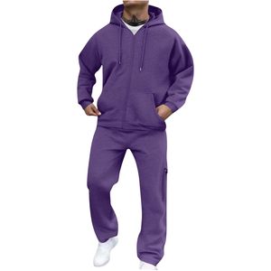 Survêtements en coton avec logo personnalisé pour hommes, ensembles de sweat à capuche et de jogging de haute qualité 450G, vêtements de sport sérigraphiés, ensemble de 2 pièces - Product Image 1