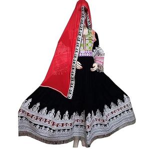 Vestido bordado azul con logotipo OEM personalizado Pathani Pashtun lleva ropa de exterior traje nacional afgano de Pakistán para niñas transpirable - Product Image 5