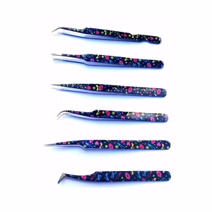 Pinces à cils professionnelles en acier inoxydable, anti-magnétiques, poignée confortable, longueur 10 mm, logo personnalisé, approvisionnement direct du Pakistan - Product Image 1