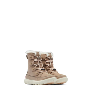 Stivali Impermeabili SOREL Explorer a Metà Polpaccio per Bambina, Foderati in Pelliccia Sintetica, Colore Taupe/Chalk, in Tessuto Sintetico Termico Caldo, Taglia 12M - Product Image 1