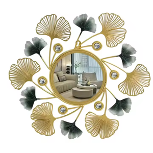 Miroir mural moderne à motif floral Miroir mural en fer de qualité créative Décoration de mariage Art mural au meilleur prix - Product Image 3
