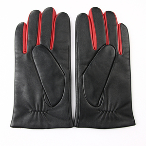 Mode laine doublée véritable peau de mouton chaud hiver hommes gants en cuir cousu à la main Production nouveau Style de mode gants d'habillage - Product Image 2