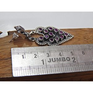 ต่างหูเงินสเตอร์ลิงทำด้วยมือทำจาก925สเตอริ่งพลอยทับทิมธรรมชาติสีโรสโกลด์-เครื่องประดับเงิน925หรูหราสำหรับผู้หญิงผู้หญิงของขวัญที่สมบูรณ์แบบ - Product Image 3