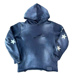 Wholesale USAZE SPORTS High Quality Custom Distressed Patch Hoodies Embroidery Pullover Streetwear Mens Acid <b>Washed</b> Unisex - Product Image 1