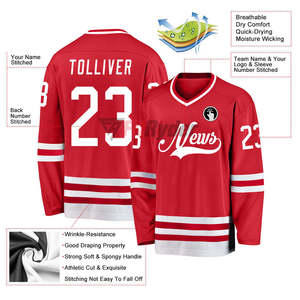Fabricante mejor estilo camisetas de hockey sobre hielo profesional de alta calidad de moda personalizada sublimación impresión personalizada nombre del equipo personalizado - Product Image 2