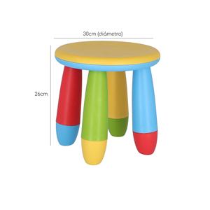 Silla Infantil WELL HOME, Taburete de Plástico Resistente Amarillo, 30x26 cm de Diámetro - Product Image 3