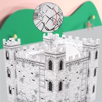 Pädagogische Zeichnung Pappe Malerei Papier Schloss 3D DIY Spielzeug Gekritzel für Kinder