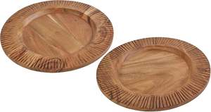 Assiette de chargeur en bois de haute qualité Restaurant Table à manger décorative alimentaire plaqué personnaliser la taille assiette de chargeur en bois conception personnalisée - Product Image 3