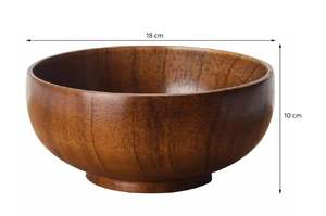 Cuenco de madera resistente para servir, de calidad alimentaria, con acabado antiguo, para uso en el hogar y en fiestas, de la India. - Product Image 6