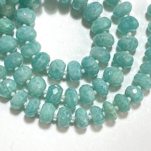 Venta al por mayor 8-9MM Amazonita Facetada Rondelle Forma Cuentas de piedras preciosas verdes para la fabricación de joyas - Product Image 3