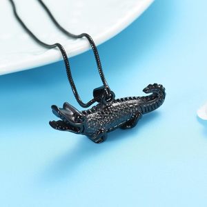 สร้อยคอใส่เถ้ากระดูกจระเข้สีดำทันสมัยทำจากสเตนเลสขี้เถ้าออกแบบได้ตามต้องการที่ระลึกอายุยืน - Product Image 2