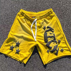 กางเกงขาสั้นผ้าฝ้ายฟอกสีฝุ่นสำหรับผู้ชายวินเทจโอเวอร์ไซส์ออกแบบได้ตามต้องการ - Product Image 2