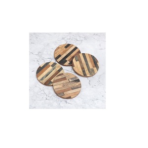 Round Shape Handcrafted Indian Walnut Wooden <b>Tea</b> <b>Coasters</b> Customized Design Decorative <b>Coasters</b> Modern Style Durable Mat & Pads - Product Image 2