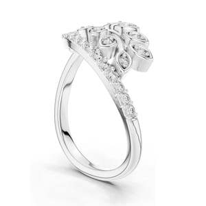 Bague en forme de feuille avec diamant de laboratoire en forme de poire de 0,268 carats pour femme, clarté VVS-VS EF, or 18 carats, 14 carats, 10 carats et argent 925, moissanite - Product Image 5
