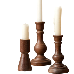 Decoración moderna para el hogar a la venta Soporte de vela de madera de alta calidad Artículos de comedor de Navidad Linterna elegante y soporte para tarro de vela - Product Image 4