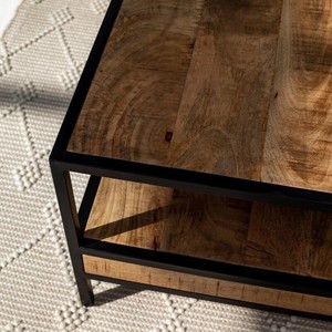 <span class=keywords><strong>Tavolino</strong></span> da caffè in legno rettangolare in stile <span class=keywords><strong>lago</strong></span> moderno con dettagli squisiti mobili per la casa con due ripiani lavorati a forza - Product Image 2