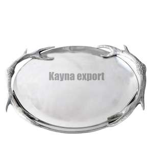 Style Antique Décoratif Style Vintage Métal Laiton Antique Fini Plateau Forme Ronde Maison Table Décor Métal Or Fini Plateau - Product Image 6