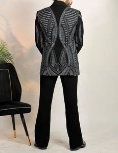 สูททางการสำหรับงานแต่งงานแนววินเทจของผู้ชายสูททรงสลิมฟิตปักสีทอง - Product Image 5