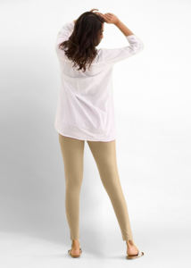 Trendmalls Leggings courts extensibles en coton élasthanne super peigné avec ceinture ultra-souple pour femme (WL02-Beige) - Product Image 6