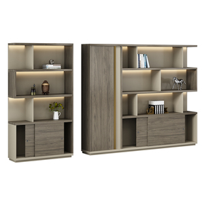 Mueble de Almacenamiento Modular Industrial para Oficina, Archivador de Melamina de Baja Altura, Mueble Auxiliar Multifuncional Comercial de Madera - Product Image 1