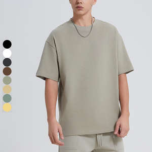 Streetwear Fashion 300gsmCustom Logo T-shirts en coton uni vierge grande taille pour hommes - Product Image 5