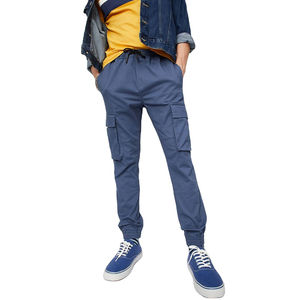 High Quality Midweight <b>Men's</b> Canvas Cargo Pants Slim Fit Straight Pattern Casual <b>Baggy</b> Style Mid Waist Elastic Waist OEM Service - Product Image 1