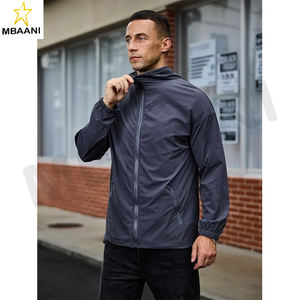 Veste coupe-vent pour homme, col montant, légère, veste de sport, coupe-vent 1/4, col montant pour le golf, avec poches - Product Image 5