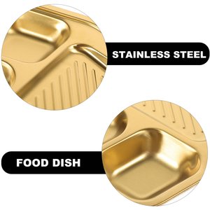 Bandeja de Servicio Metálica de Tres Secciones para Comida, Catering, Exhibición en Mesa, Organizador de Aperitivos y Barbacoa, Dorada - Product Image 4