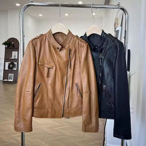 Veste en cuir ordinaire de haute qualité pour hommes vêtements d'extérieur personnalisés à la mode en gros col montant style formel brodé respirant - Product Image 4