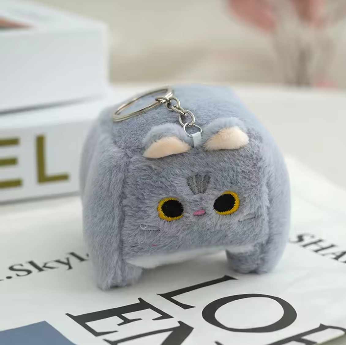 Gatto Viola  Peluche A Forma Di Gatto, Delizioso Portachiavi Da 12 Cm Per Bambini E Adulti~p126271559
