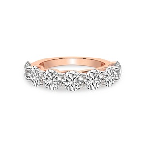 Anillo Clásico de Siete Piedras Redondas con Diamantes Cultivados en Laboratorio de 1.00 Ct Tw, Oro Sólido de 14K, Color FG, Claridad VS, 7 Diamantes en Hilera, Brillo Clásico - Product Image 3