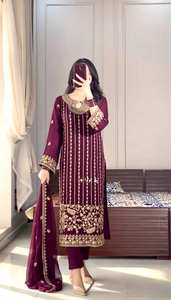 Traje Salwar Kameez Moderno para Mujer, Estilo Indio Pakistaní, Étnico, para Fiesta, Punjabi, con Costuras Disponibles, Venta al por Mayor, Traje de Lino de Secado Rápido - Product Image 6