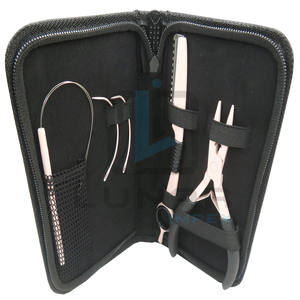 Kit de salon de coiffure de la meilleure qualité avec outils d'extension de cheveux de couleur rose clair avec kit en cuir et étiquetage de marque personnalisé gratuit - Product Image 3